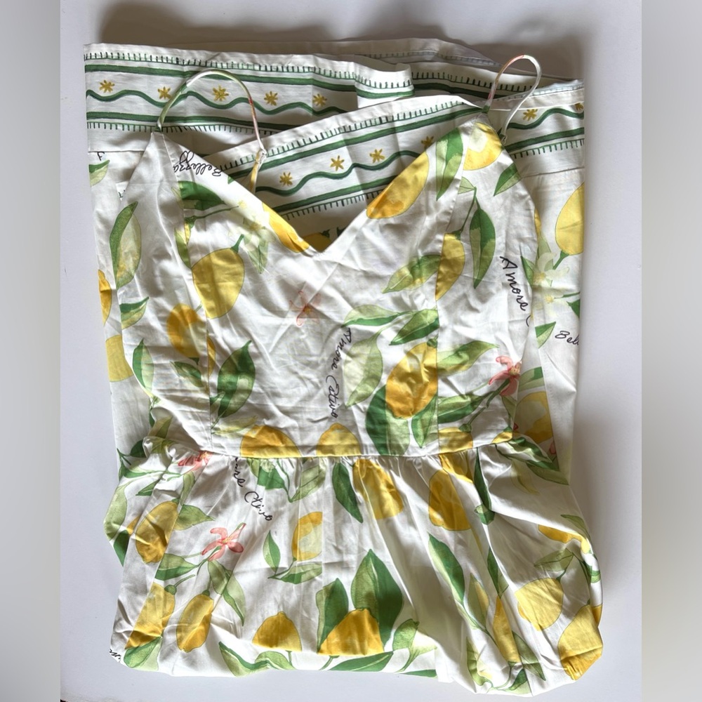 H&M Slip Dress Lemon Print Summer 2025 Collection Size XS Extra Small - Picture 10 of 10